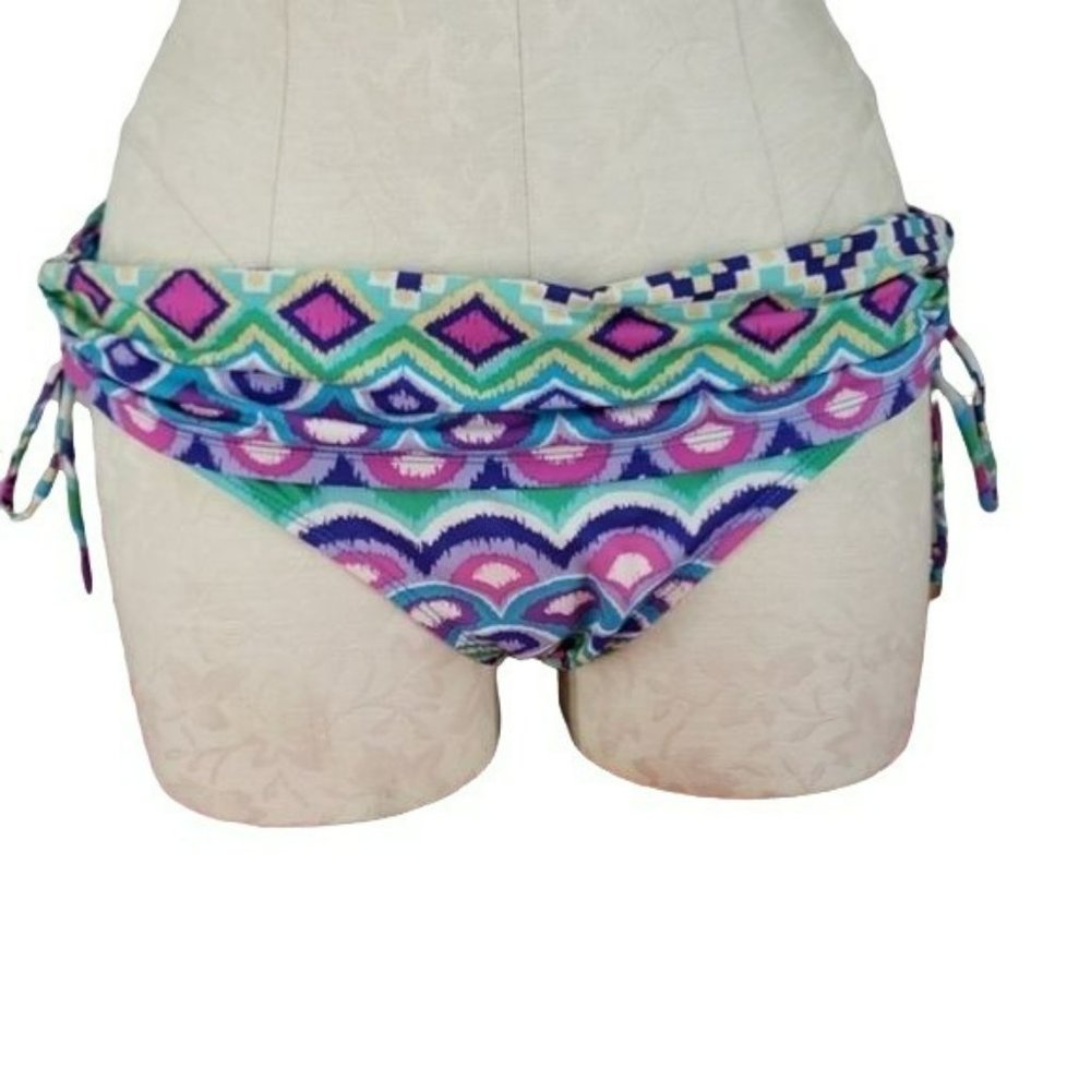 Apt. 9 Women's Multicolor Boho Side Bow Bikini Bottom‎ Swimwear Size Medium